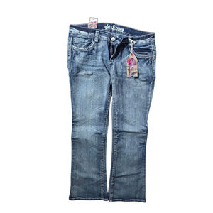 Women's WallFlower Blue Boot Cut Jeans Juniors 17 #359
